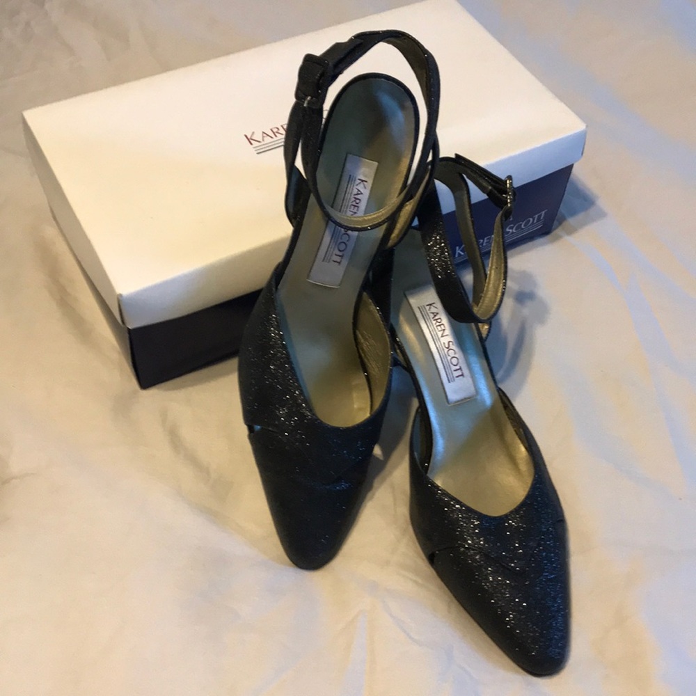 Karen Scott black shimmer heels - size 7B